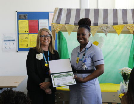 Nadisha and Liz with her award
