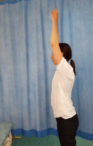 Arm raised straight up