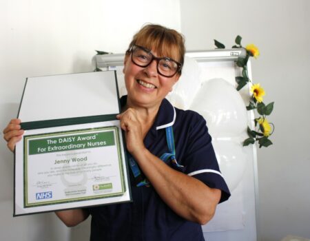Jenny Wood with her certificate