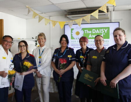 Liz with DAISY winners and runners-up
