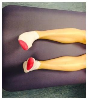 Photo shows feet making rotational circles